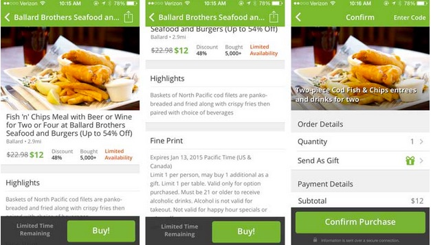 Groupon call to action