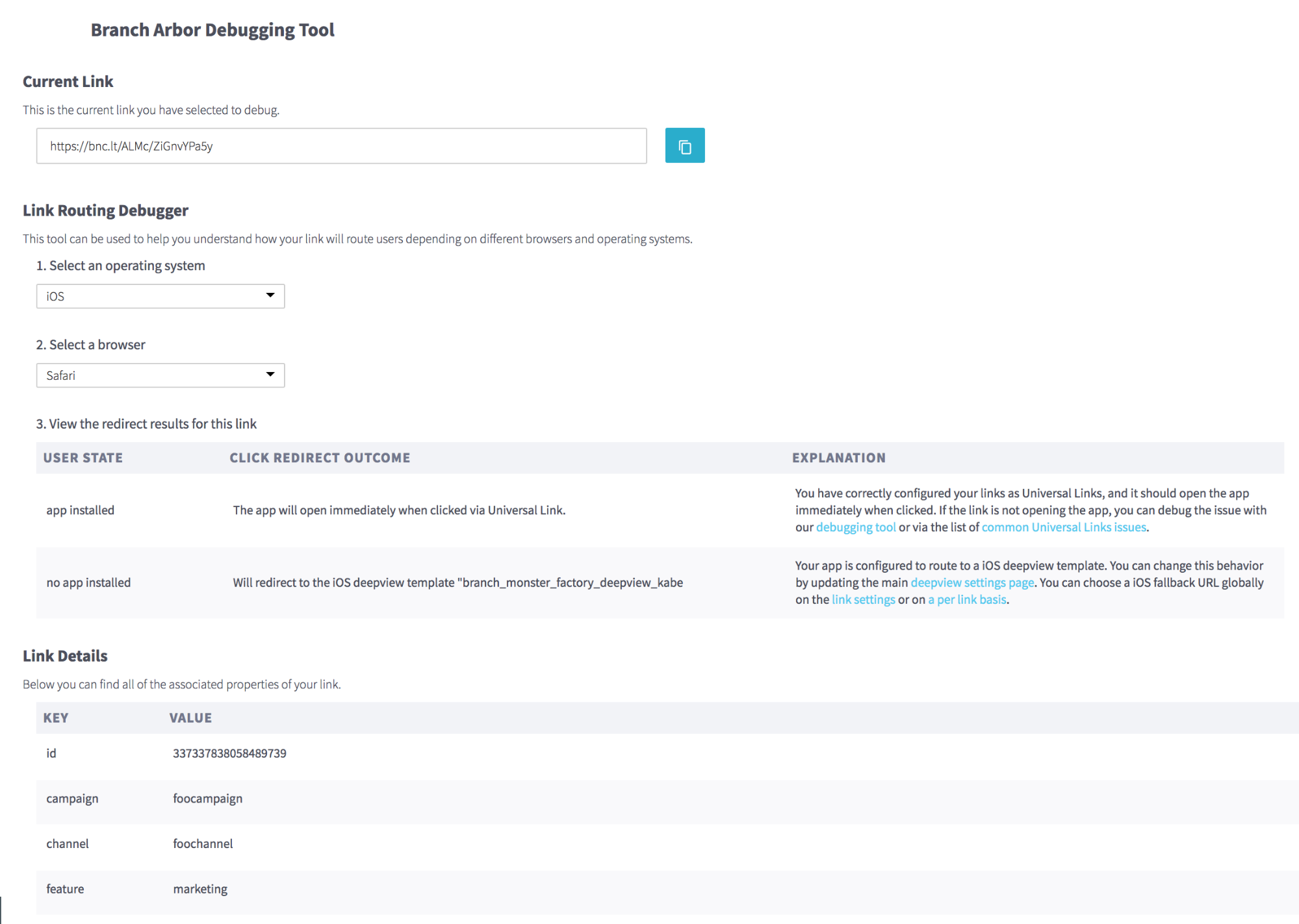 Link Routing Debugger