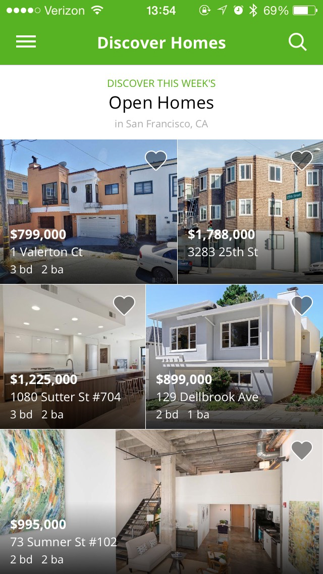 Trulia app onboarding